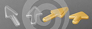 Cursor arrow 3d vector set