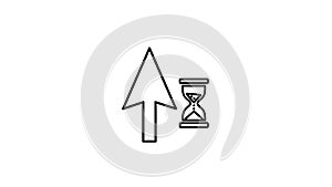 Cursor Arrow and Hourglass Icon - Loading, Waiting, Processing