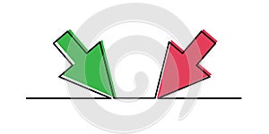 Cursor arrow one line art,hand drawn pointer,idea directions using an input device, internet work continuous drawing contour.