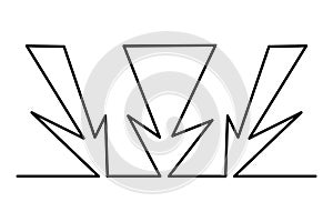 Cursor arrow one line art,hand drawn pointer,idea directions using an input device, internet work continuous drawing contour.