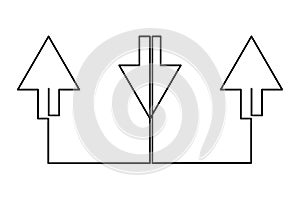 Cursor arrow one line art,hand drawn pointer,idea directions using an input device, internet work continuous drawing contour.