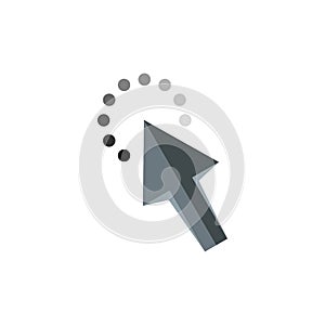 Cursor arrow waiting icon, flat style