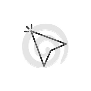 Cursor arrowhead click outline icon