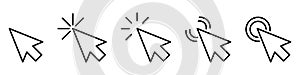 Cursor arrows icons, click icon, vector icons. Stock vector.
