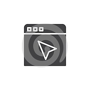 Cursor and browser webpage vector icon
