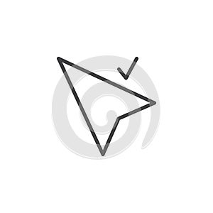 Cursor check mark outline icon