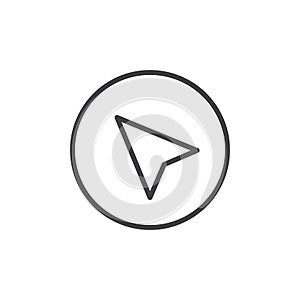 Cursor in a circle outline icon