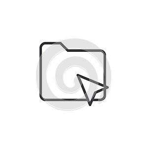 Cursor click folder outline icon