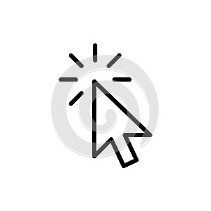 Cursor click line icon. Vector illustration