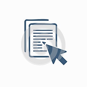 Cursor Clicking on a Digital Document Icon