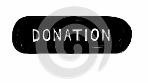 Cursor clicks on donation button hand written in black scribble animation on white background