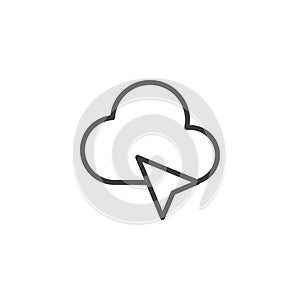 Cursor and cloud outline icon
