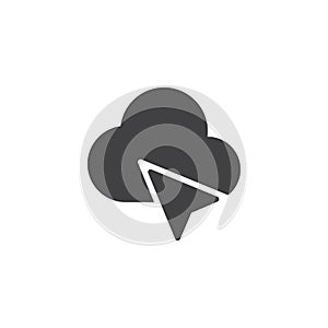 Cursor and cloud vector icon
