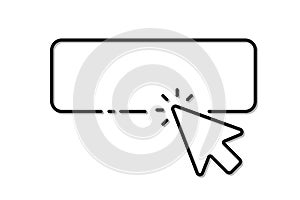 The cursor of the computer mouse clicks on the button