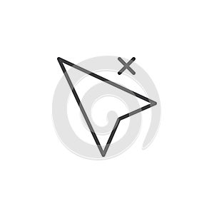 Cursor delete outline icon