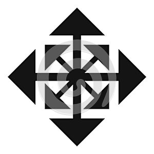 Cursor displacement arrow icon, simple black style