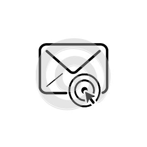 Cursor and envelope mail vector icon. Click on email. Mouse pointer click symbol, logo illustration. Stock Vector illustration