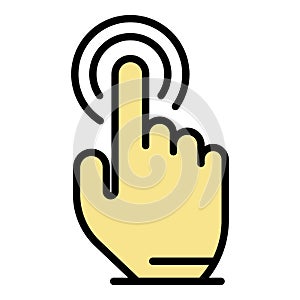 Cursor finger click icon color outline vector