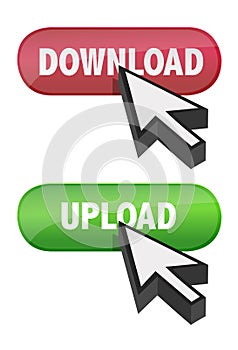 Cursor on glossy buttons illustration design