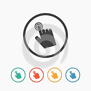 Cursor hand icon. Click sign