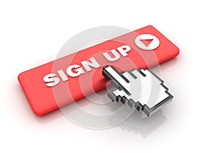 Cursor Hand over Sign Up