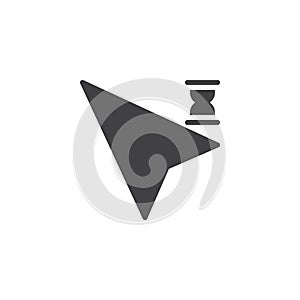 Cursor and hourglass vector icon