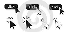 Cursor icon arrow . Web mouse poiner click symbol photo