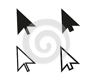 Cursor icon arrow . Web mouse poiner click symbol