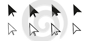 Cursor icon arrow . Web mouse poiner click symbol