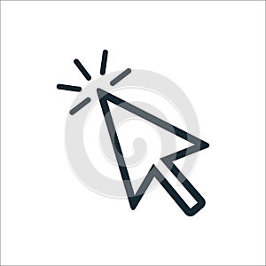 Cursor icon. Click concept symbol