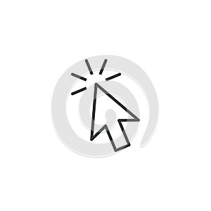 Cursor icon. Cursor button. Vector cursor shape. Arrow symbol. Pointer sign