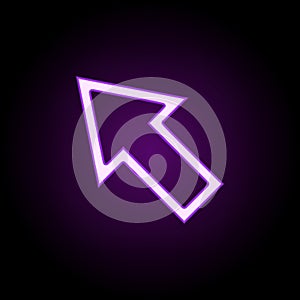 cursor icon. Elements of web in neon style icons. Simple icon for websites, web design, mobile app, info graphics