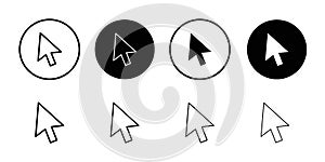 Cursor icon Flat fill set collection