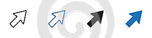 Cursor icon linear graphics set vector in black