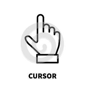 Cursor icon or logo in modern line style.