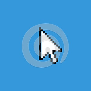 Cursor icon. Pixel cursor. Computer pointer, black arrow