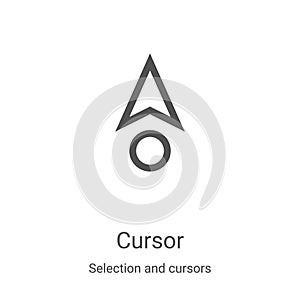 cursor icon vector from selection and cursors collection. Thin line cursor outline icon vector illustration. Linear symbol for use
