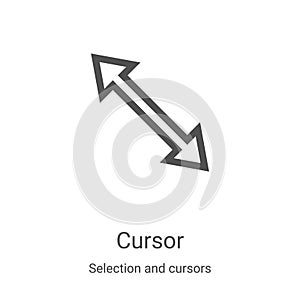 cursor icon vector from selection and cursors collection. Thin line cursor outline icon vector illustration. Linear symbol for use