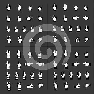 Cursor icons. Pixel hand cursor set. Classic web element. Mouse cursor. Hand pointers. Pixel mouse indicators. Pixel art. Gaming
