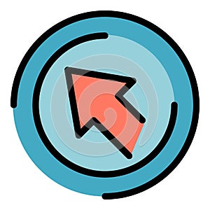 Cursor interface icon color outline vector