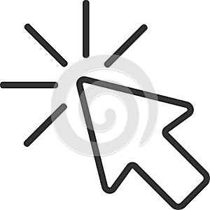 Cursor line icon. Vector symbol in trendy flat style on white background. Click arrow