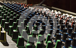 Cursor of mixer used for menage the sound in live concert photo