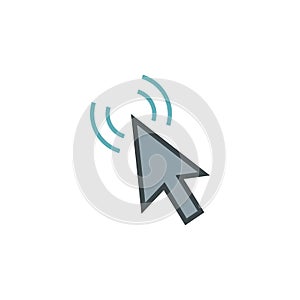 Cursor of mouse clicks icon, flat style