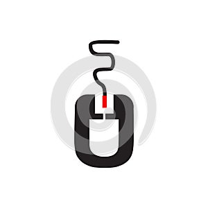 Cursor mouse icon logo design vector template