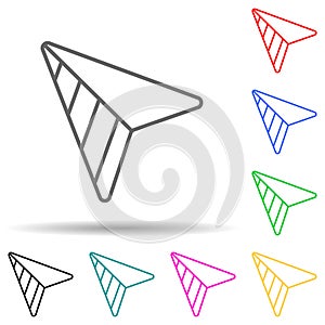 Cursor navigator multi color set icon. Simple thin line, outline vector of navigation icons for ui and ux, website or mobile