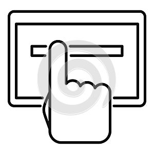 Cursor paste links icon, outline style