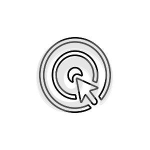 Cursor pointer icon. arrow circles Click, press and touch action. Stock vector illustration isolated on white background