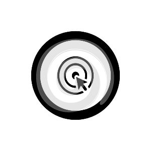 Cursor pointer icon. arrow circles Click, press and touch action. Stock vector illustration isolated on white background
