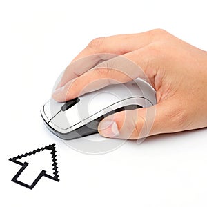 Cursor Pointer Mouse Click on white background