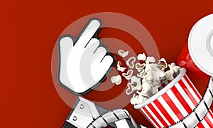 Cursor with popcorn and film reel